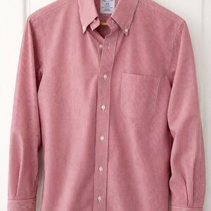 Brooks Brothers non iron red pinstripe dress shirts 15.5 32/33
